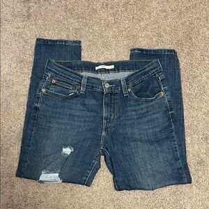 Levi's Distressed Blue Boyfriend Jeans